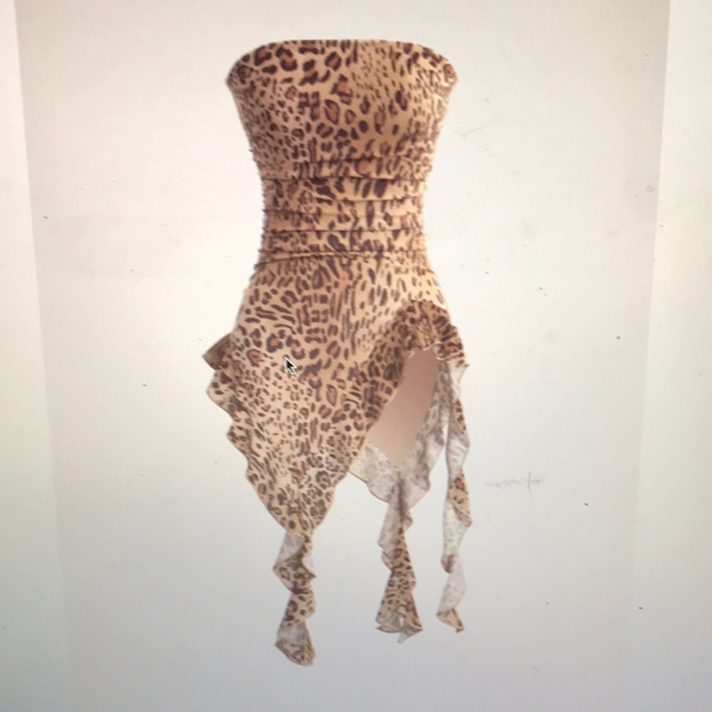 Tan and Brown Asymmetrical Ruched Sleeveless Blouse